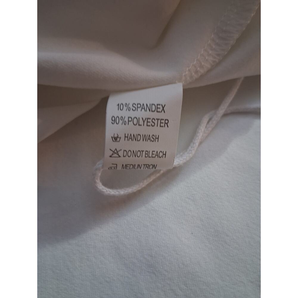 White Square-Neck Short Dress Minimalist Capsule Preppy - Picture 8 of 9